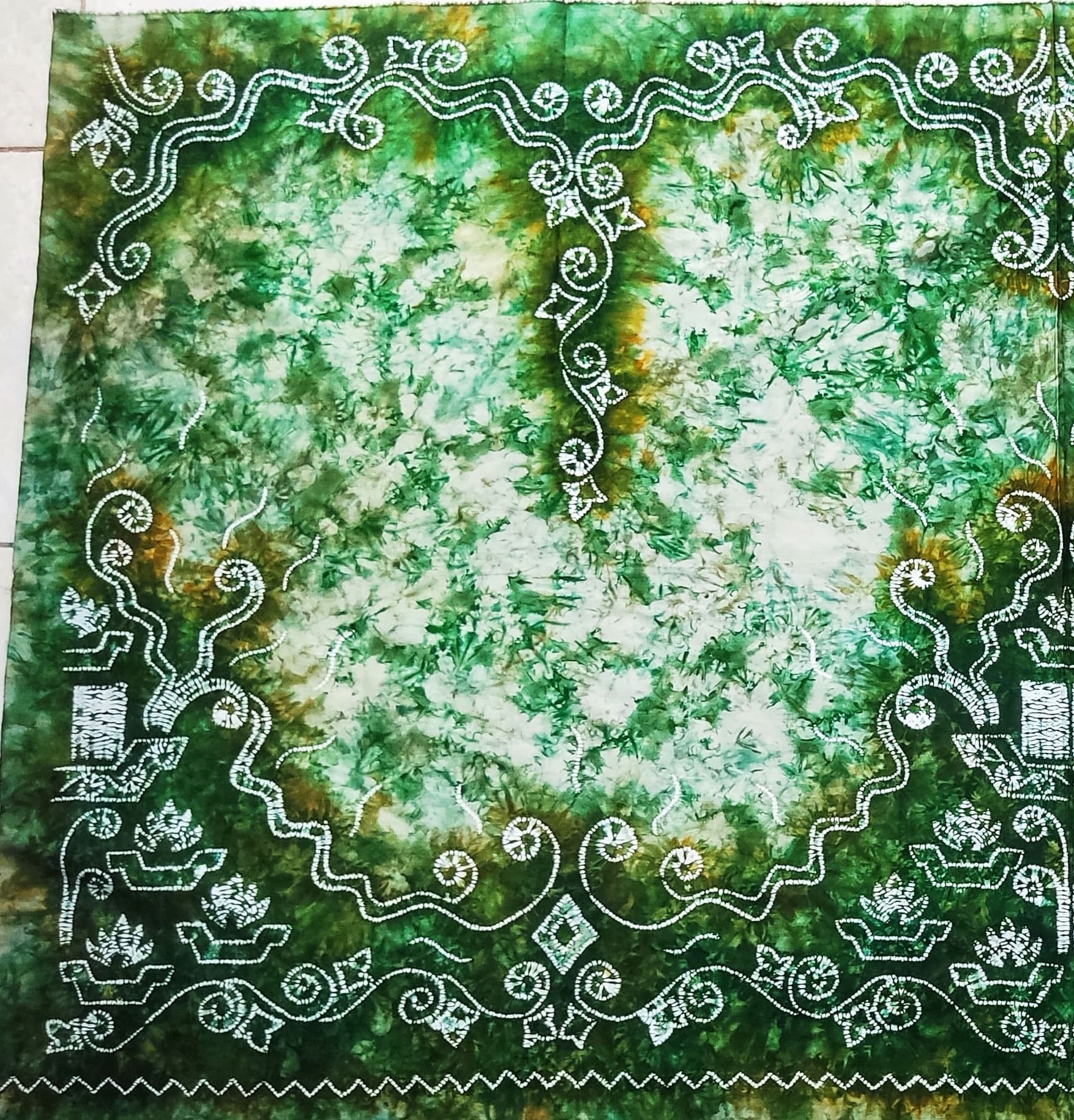 Kain Sasirangan motif Batu Piring katun Satin