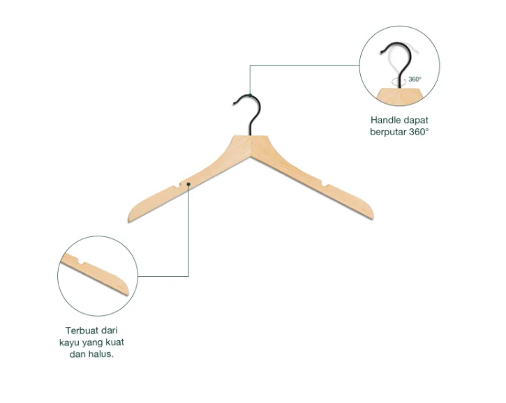 Hanger Kayu  Isi 6 Premium