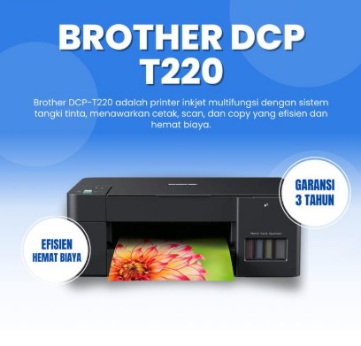 Printer Inkjet Brother DCP-T220 - Print Scan Copy - Tinta AMAZiNK
