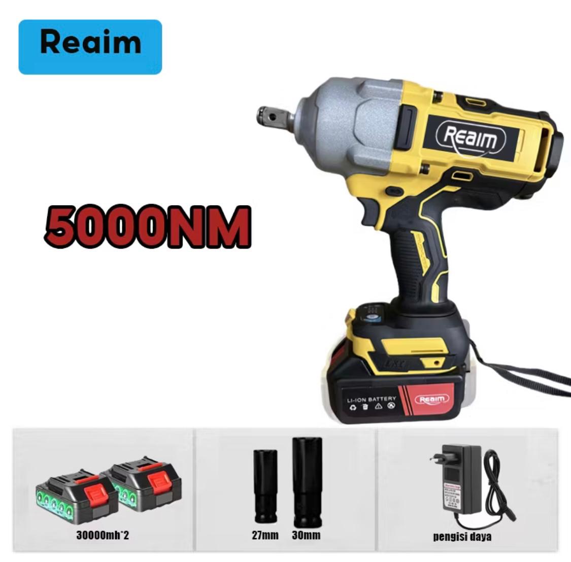 Reaim Impact Wrench Cordless - Kunci Impact Baterai
