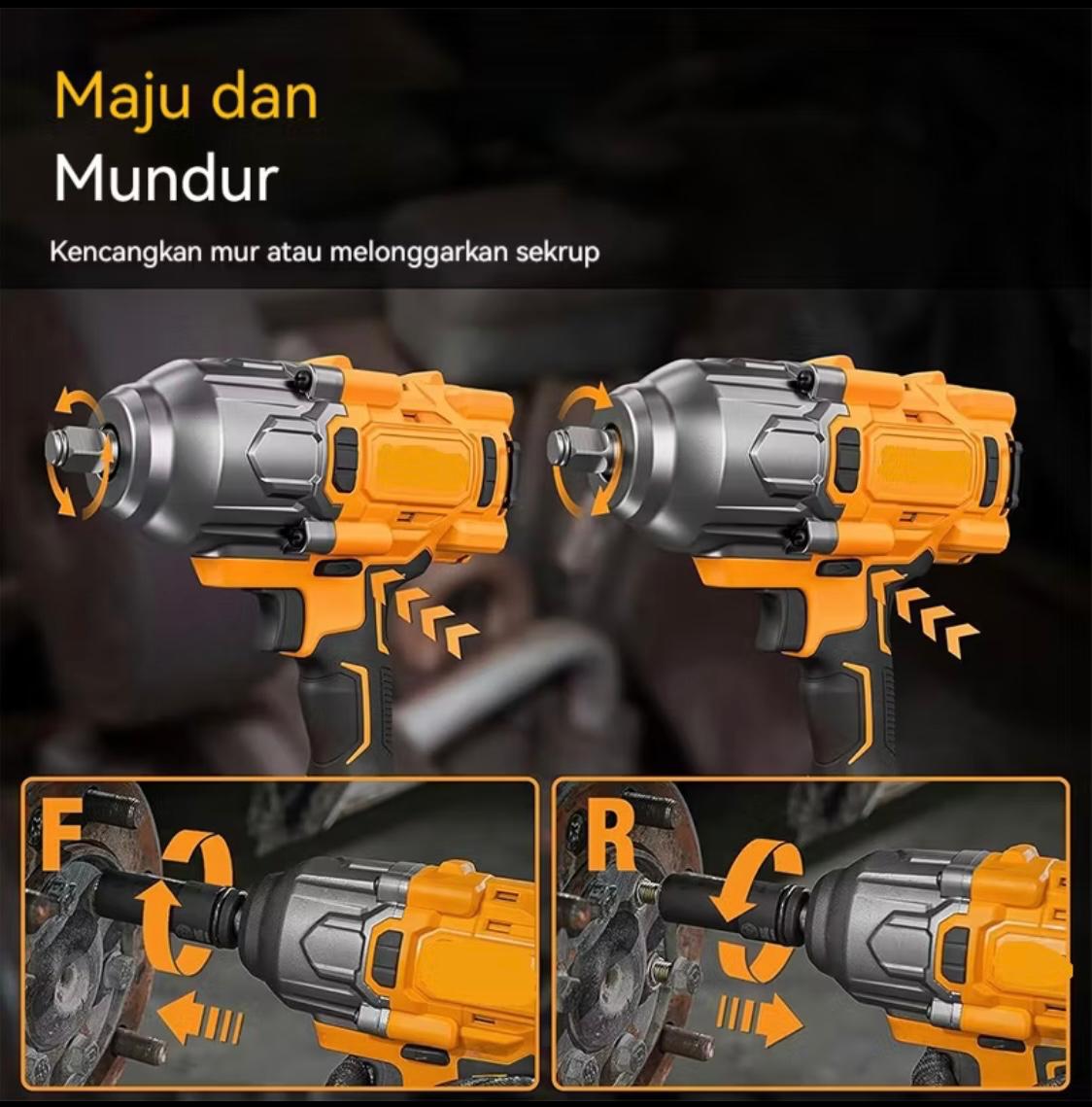 Reaim Impact Wrench Cordless - Kunci Impact Baterai