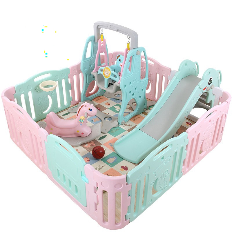 Girl Series Set Playground Full Kids slider swing ball basketball Mainan Anak Bayi Kuda Mattras