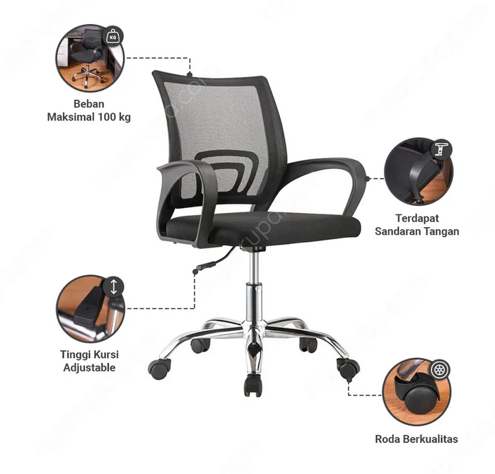 Kursi Kantor Sandaran Rendah