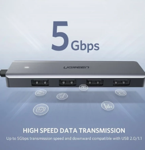 UGREEN USB Hub 4 Port USB 3.0 Female Adaptor Converter Metal Plate Slim Adapter USB 50985