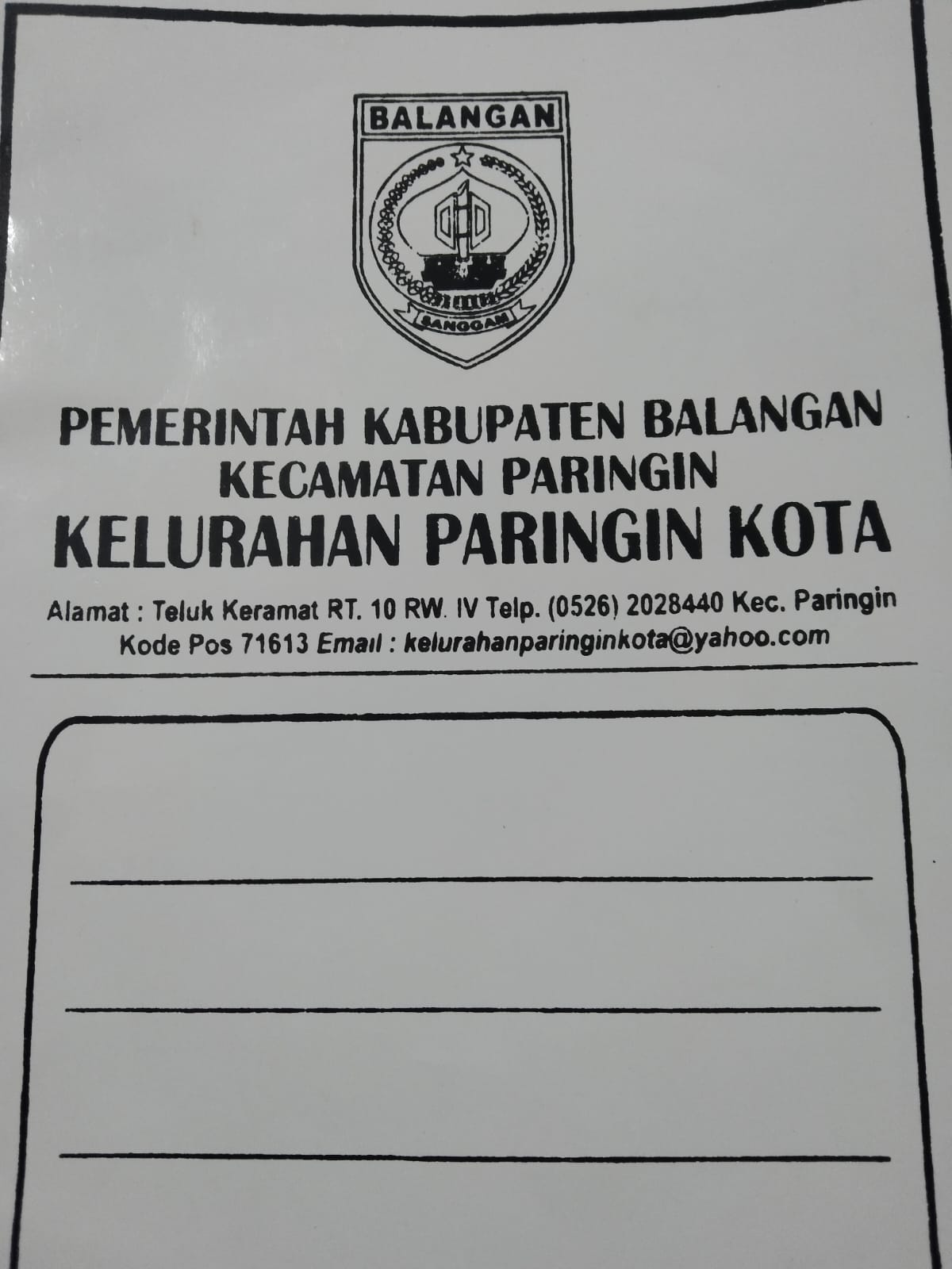 CETAK MAP KOP DINAS