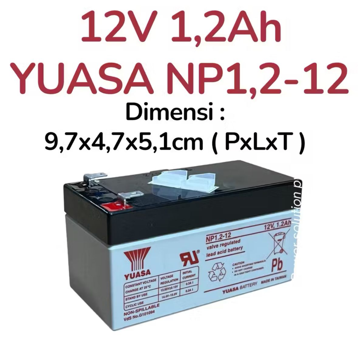 Battery Yuasa 12V1.2AH, NP1.2-12