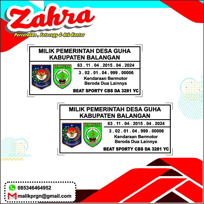 CETAK STIKER KODE BARANG