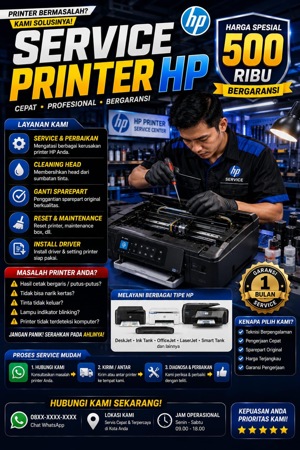 SERVICE PRINTER HP