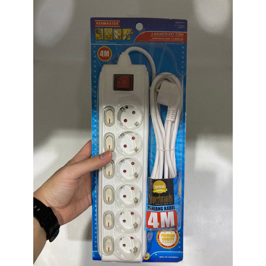 Stop Kontak 6 lubang panjang 4 m