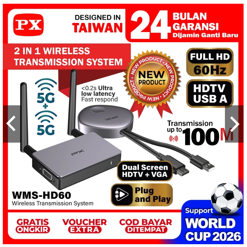 Wireless HDMI Transmitter Receiver HDMI USB PX WMS-HD60