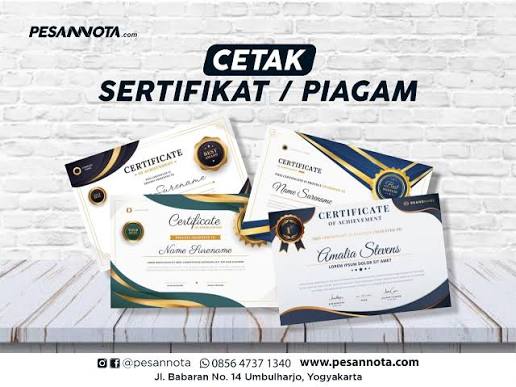 Cetak Sertifikat Piagam