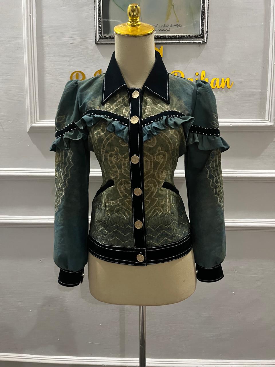 Jasa Jahit Baju Sasirangan + kain Bludru + Payet