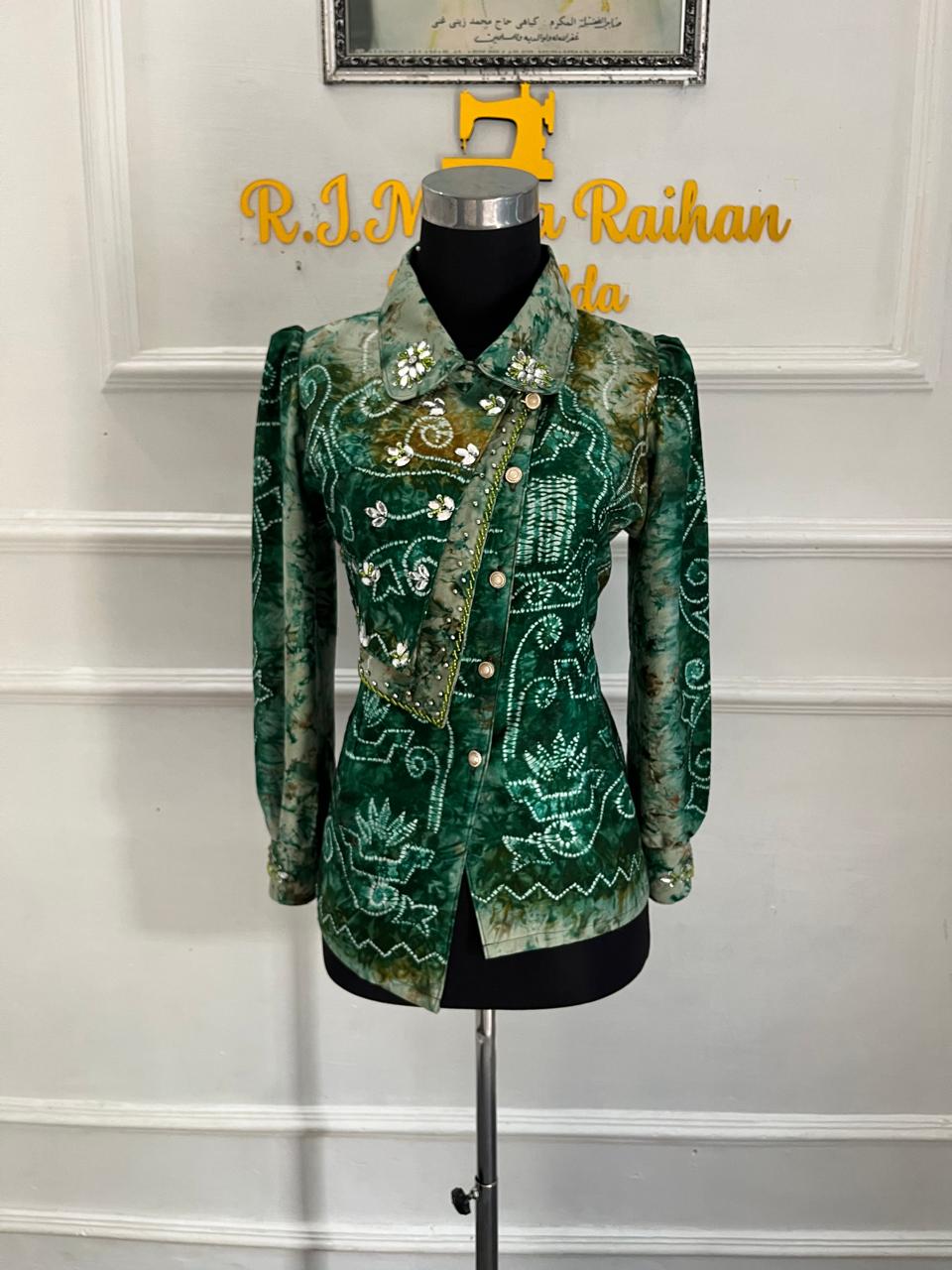 Jasa Jahit Baju Sasirangan Batu Piring (Variasi Dada) + Payet