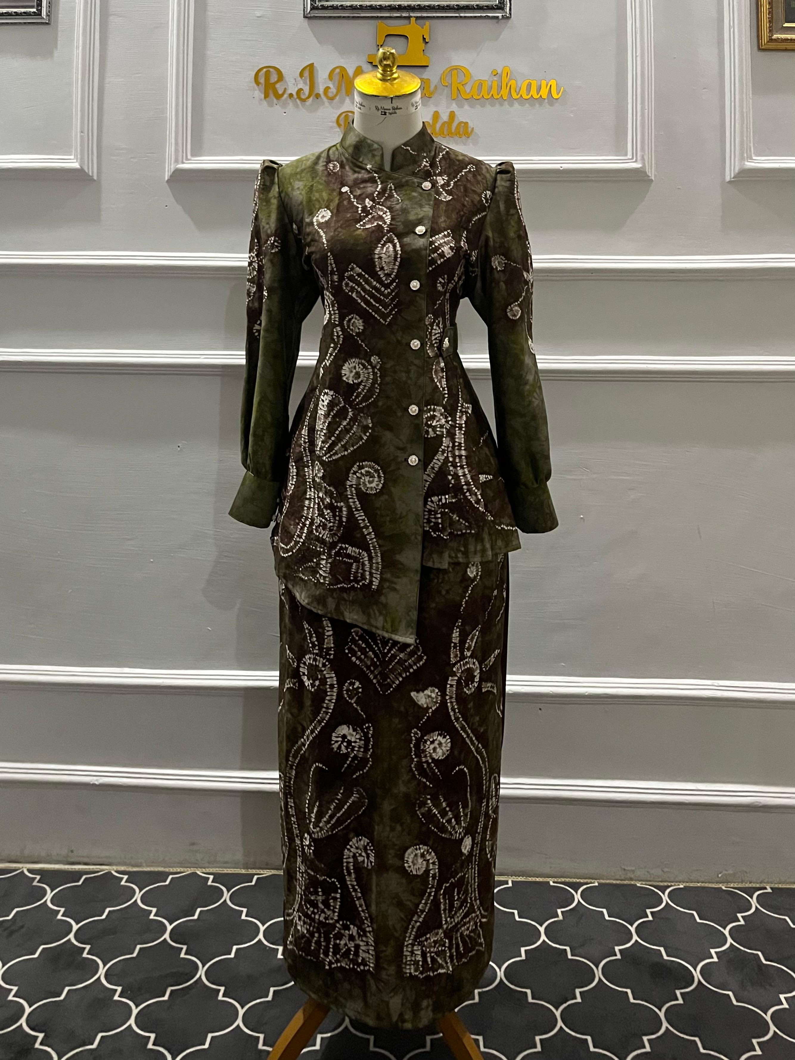 Jasa Jahit Setelan Baju Sasirangan Model Kancing Samping & Rok Sasirangan