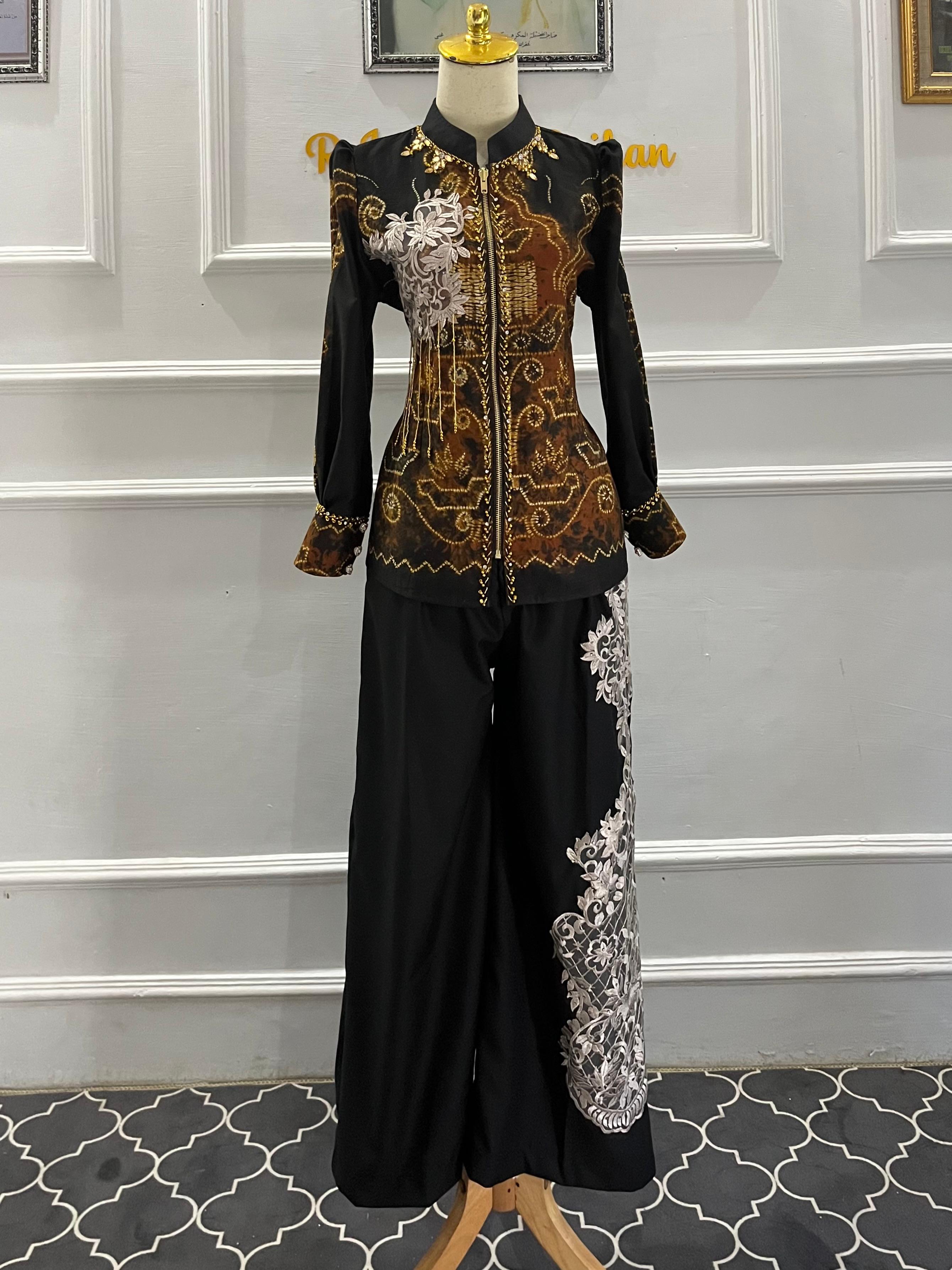 Jasa Jahit Setelan Baju Sasirangan & Celana Polos Mix Brukat