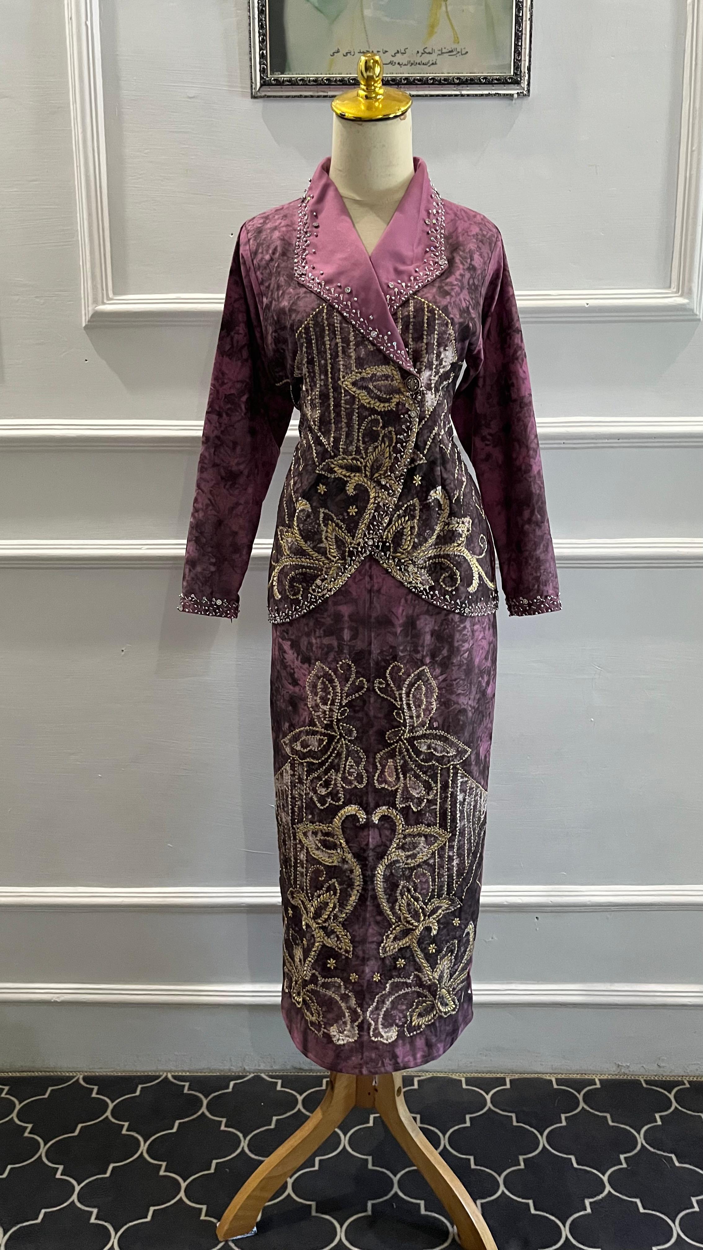 Jasa Jahit Setelan Baju Semi Blazer & Rok Sasirangan + Payet