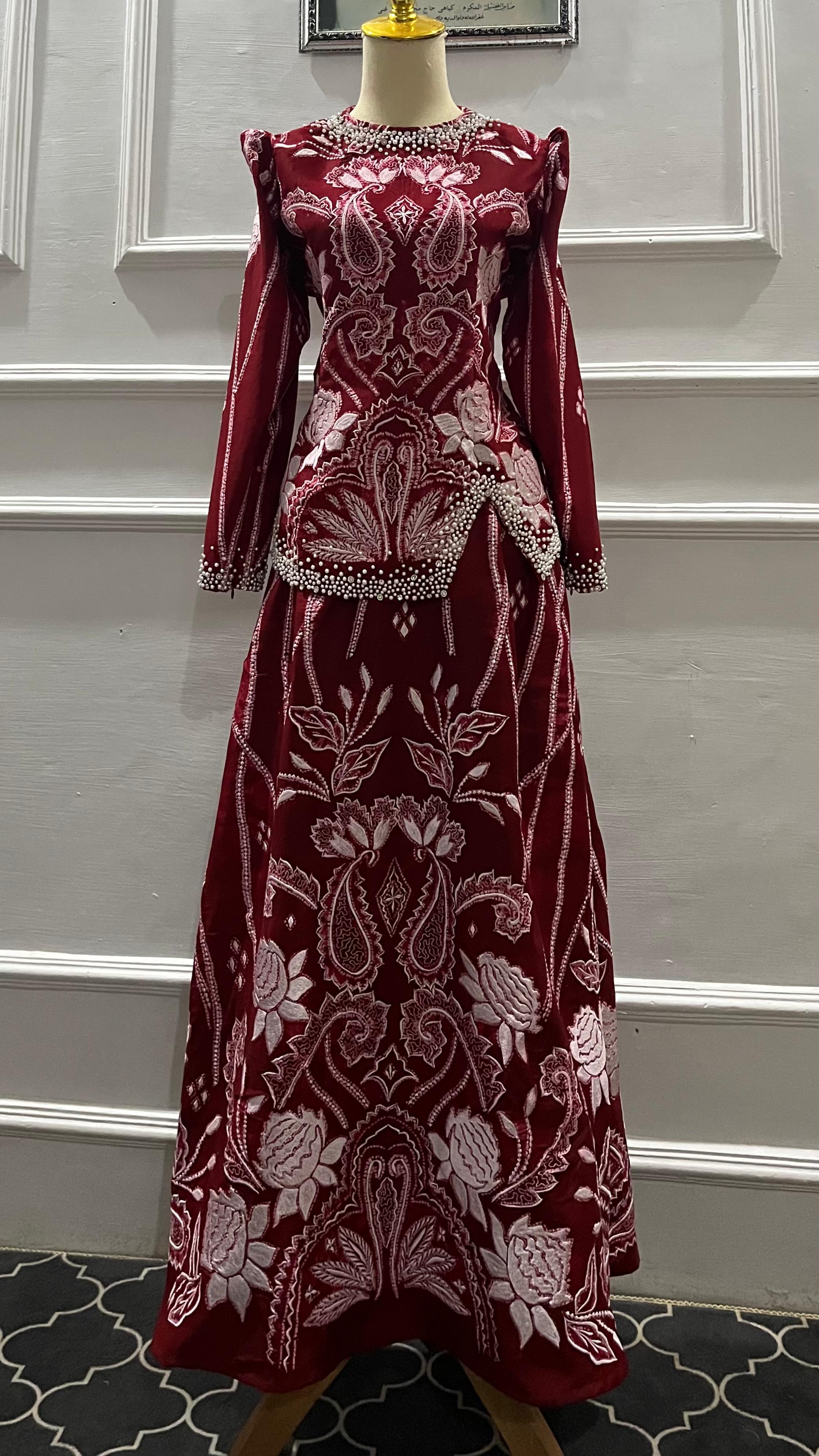 Jasa Jahit Setelan Baju & Rok Sasirangan motif bunga + Payet mutiara Premium