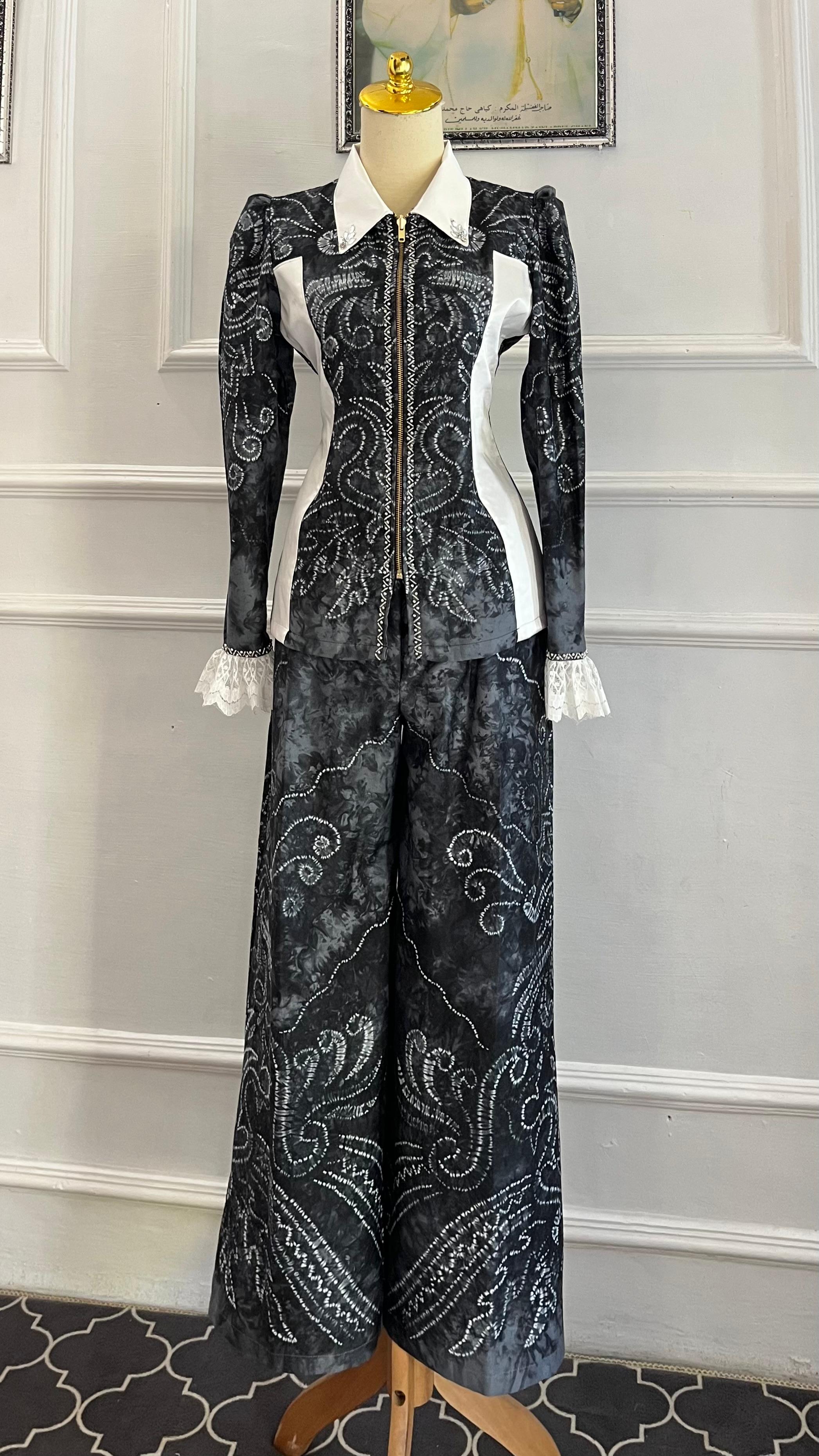 Jasa Jahit Setelan Baju Ornamen Renda Tangan & Celana Sasirangan