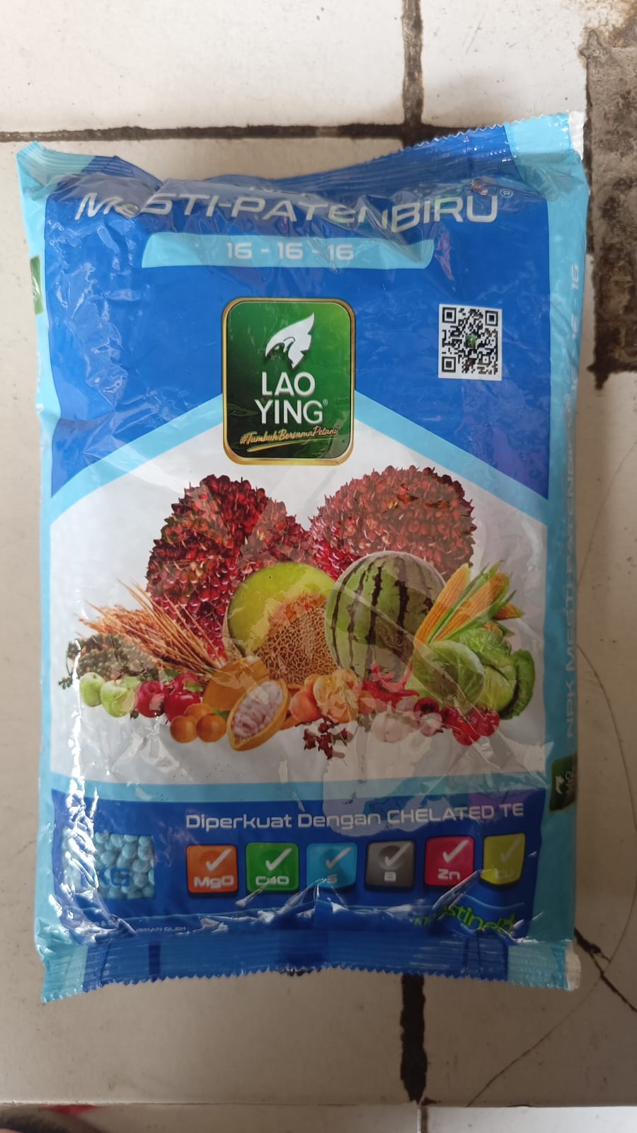 Pupuk NPK  Mesti-Patenbiru 16-16-16 Lao Ying 1 kg