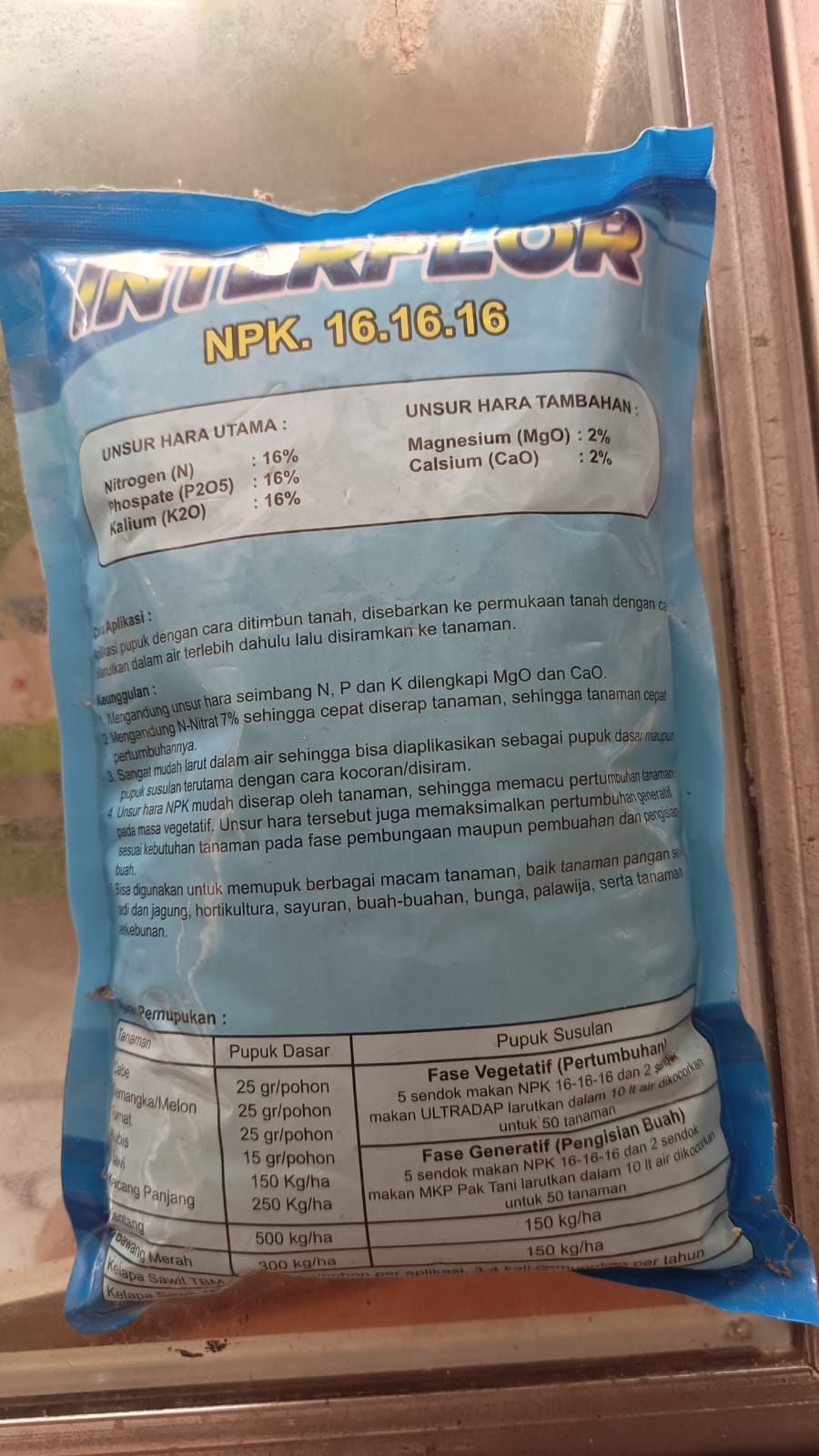 Pupuk NPK INTERFLOR 16 16 16 1 kg